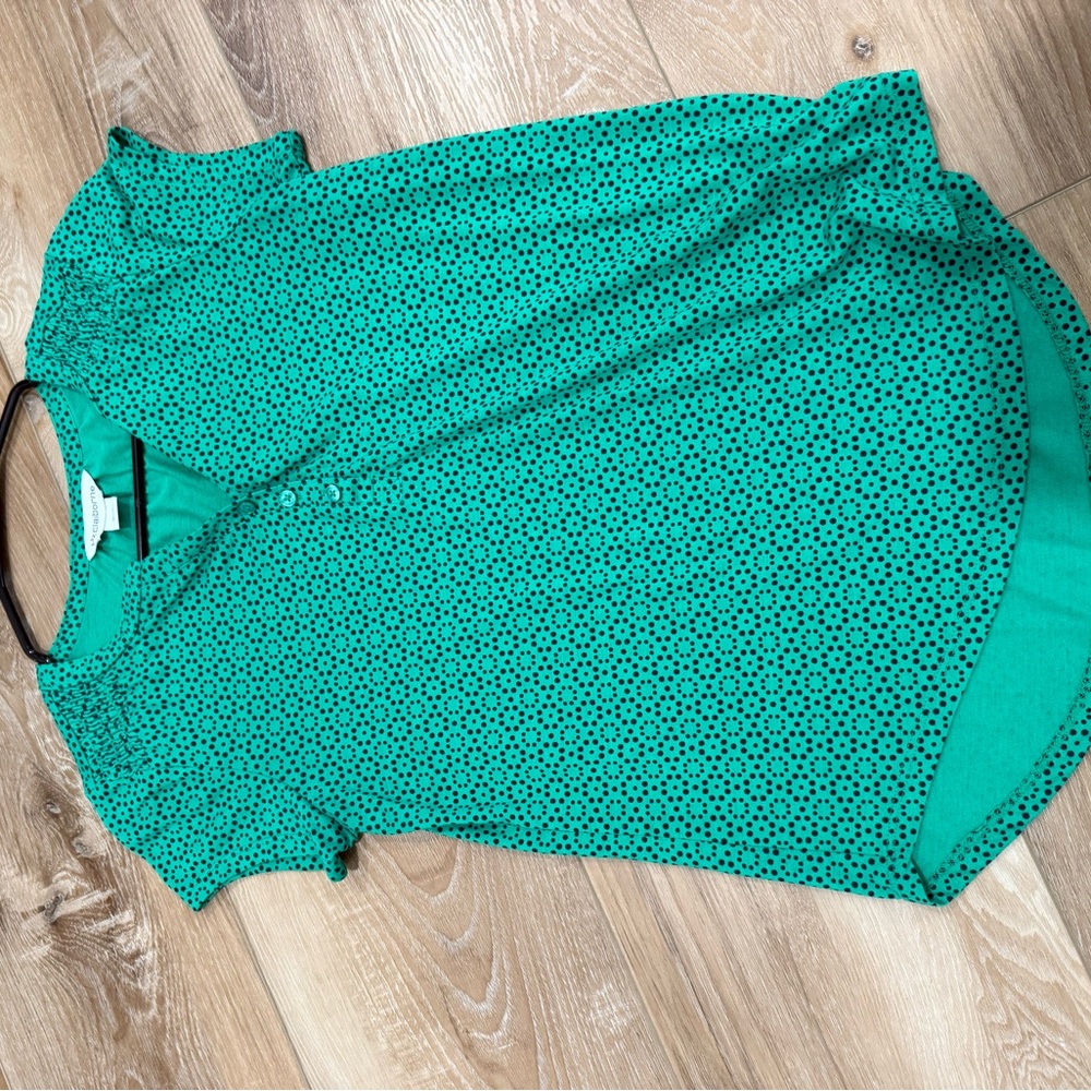 Liz Claiborne Teal Polka Dot Blouse